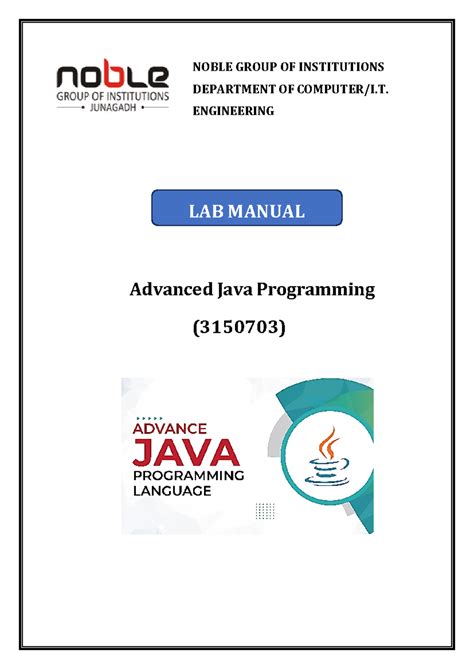 Advance Java Programming Lab Manual Mofpb