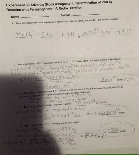 Advance Study Assignment Experiment 30 Answers