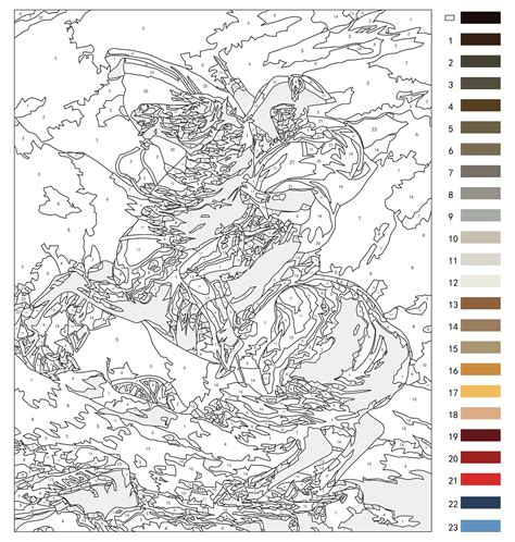 Advanced Color By Number Coloring Pages Free Coloring Advanced Difficult Color By Number Printables - Advanced Difficult Color By Number Printables