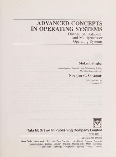 advanced concepts in operating systems by singhal and shivratri pdf