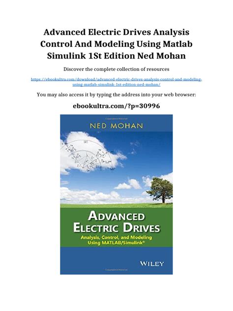 Advanced Electric Drives Analysis Control And Modeling Using Matlab Simulink