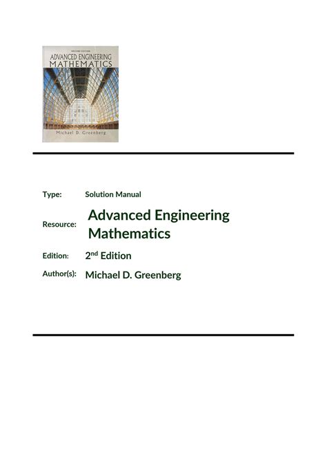 Advanced Engineering Mathematics Greenberg Solution Manual Download