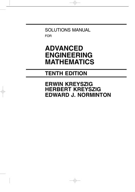 Advanced Engineering Mathematics Solutions 10th Edition