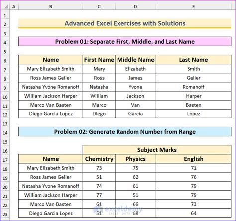 Advanced Excel Exercises Workbook