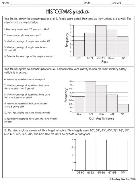 Advanced Graphing Worksheets Histogram Practice Worksheet - Histogram Practice Worksheet