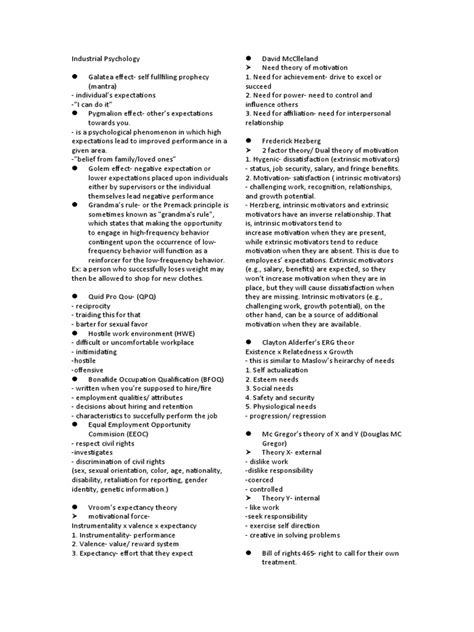 advanced industrial psychology notes in mba