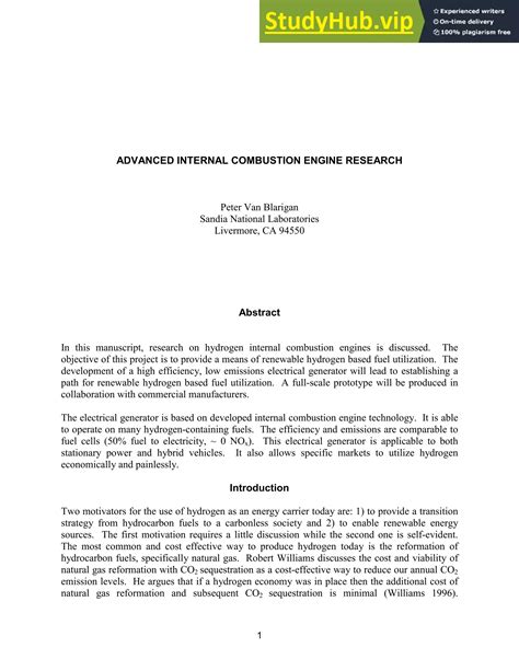 Advanced Internal Combustion Engine Research