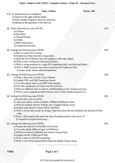 advanced java question paper mumbai university