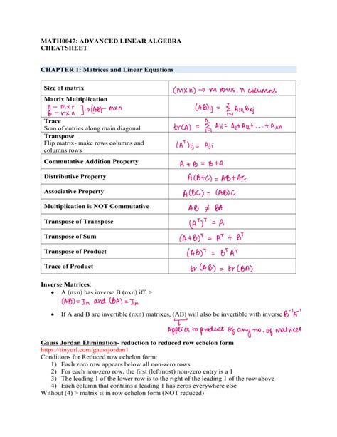 Advanced Linear Algebra Math 725
