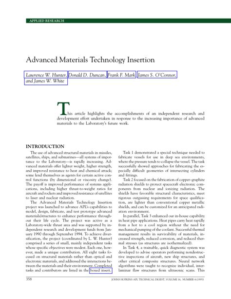 Advanced Materials Technology Insertion