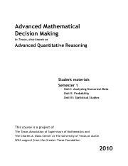 advanced mathematical decision making 2010 answers