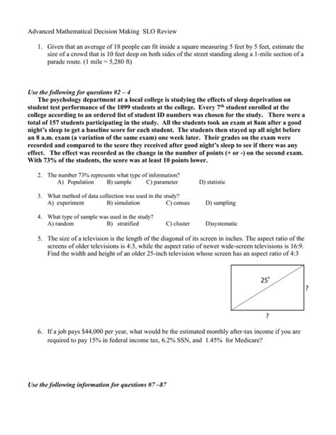 Advanced Mathematical Decision Making Answer Key