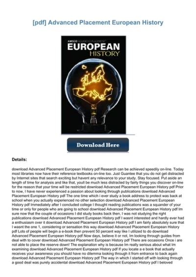 advanced placement european history handout answers