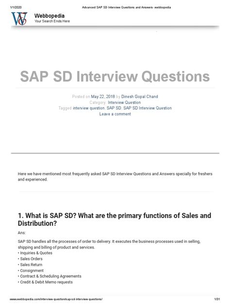 advanced sap sd interview questions and answers 2017