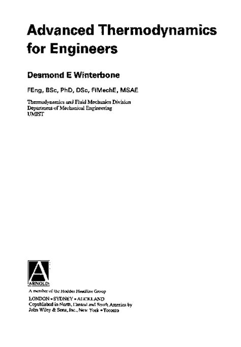 Advanced Thermodynamics For Engineers Solution Kenneth Wark Pdf