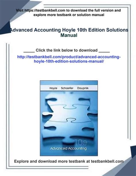 Download Advanced Accounting Hoyle 10Th Edition Solutions Chapter 3 