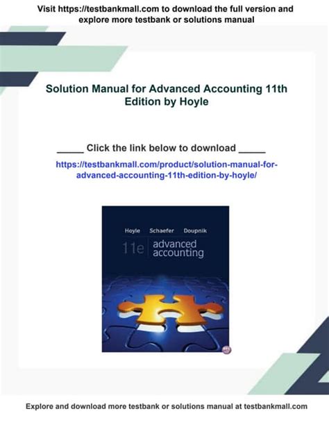 Full Download Advanced Accounting Hoyle 11Th Edition Problem 14 