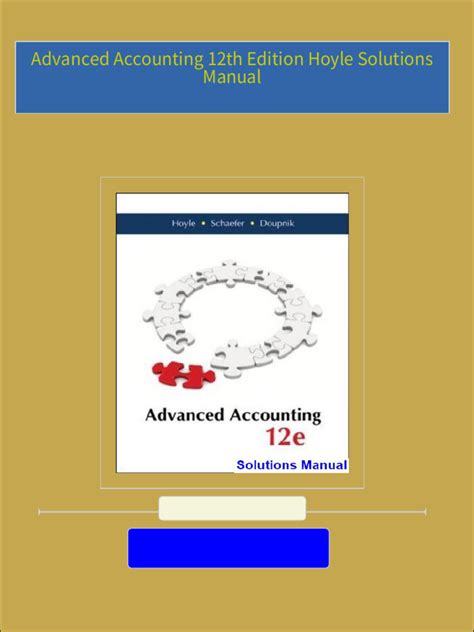 Full Download Advanced Accounting Hoyle 12Th Editiion Solutions File Type Pdf 