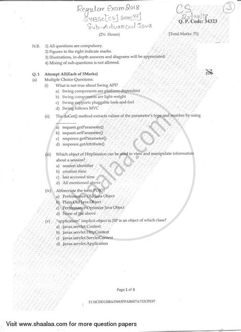 Read Online Advanced Java Programming Question Bank With Answer 