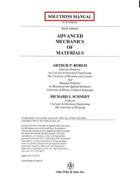 Download Advanced Mechanics Of Materials Boresi Solution Manual Pdf 