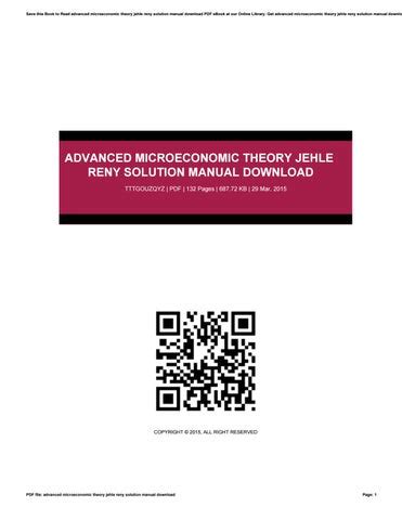Full Download Advanced Microeconomic Theory Reny Solution Manual 
