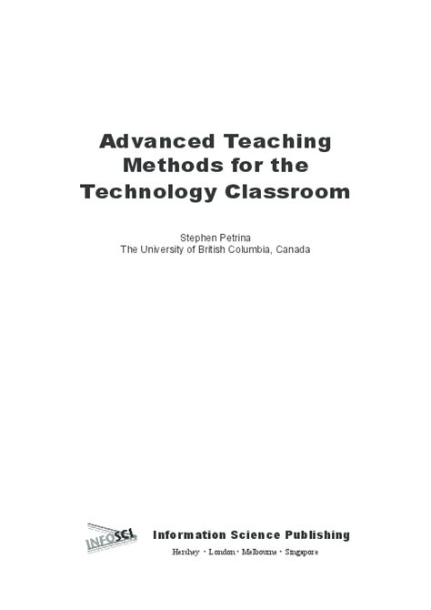 Full Download Advanced Teaching Methods For The Technology Classroom 