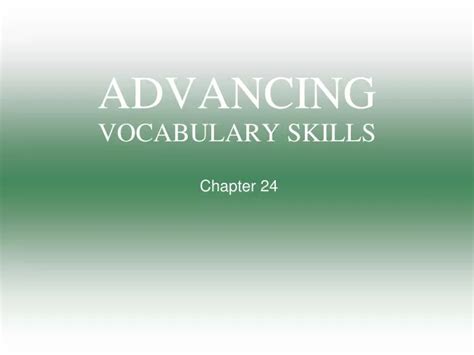 Read Online Advancing Vocabulary Skills Chapter 10 