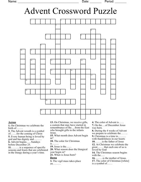 Download Advent Crossword Puzzle Answers 