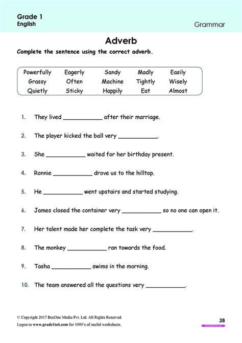 Adverb Worksheet First Grade Adverbworksheets Net Adverb Worksheet 1st Grade - Adverb Worksheet 1st Grade