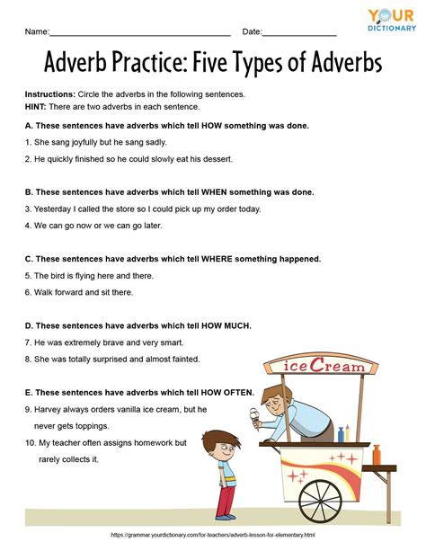 Adverb Worksheets Adverb Lessons Amp Adverb Examples Adverbs Worksheet Grade 6 Grammar - Adverbs Worksheet Grade 6 Grammar