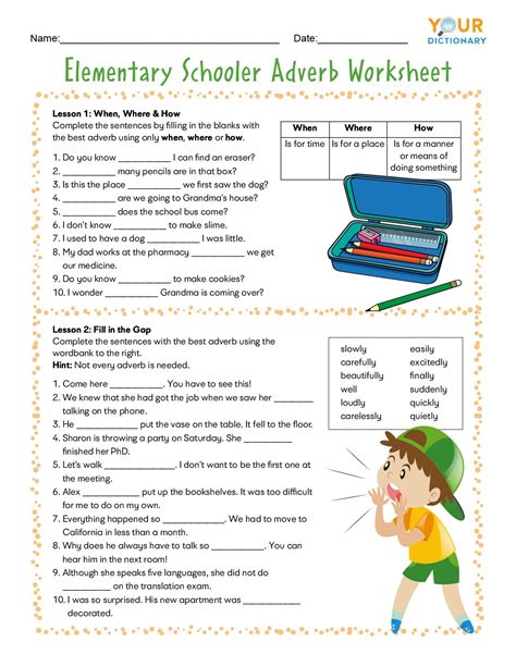 Adverb Worksheets For Elementary And Middle School Worksheet On Adverbs - Worksheet On Adverbs