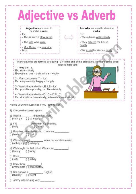 Adverbs Vs Adjectives Worksheets Adjectives Vs Adverbs Worksheet - Adjectives Vs Adverbs Worksheet