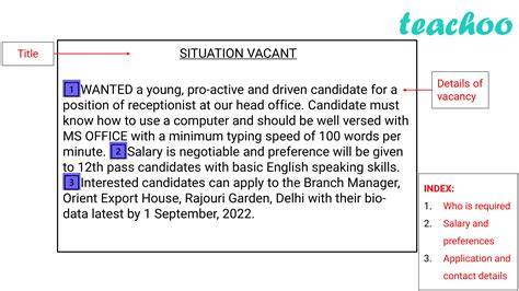 Advertisement For Class 11