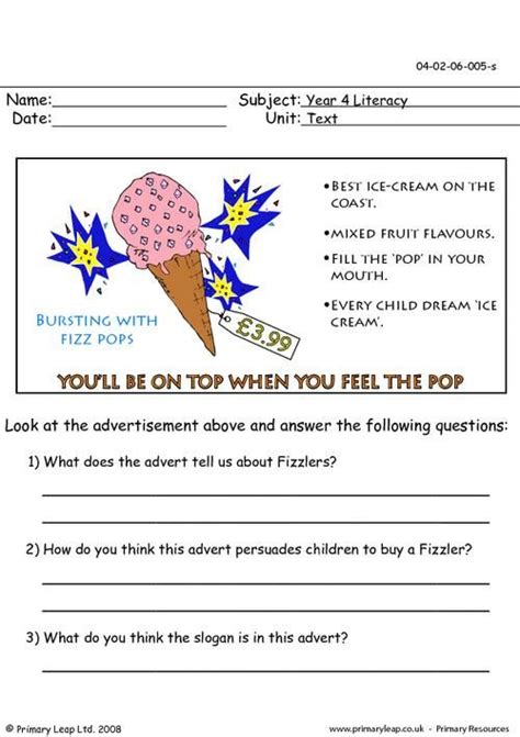 Advertising Comprehension Years 3 And 4 Visual Literacy Advertising Techniques Worksheet - Advertising Techniques Worksheet