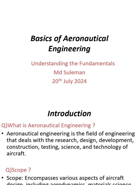 Aeronautical Engineering Basics