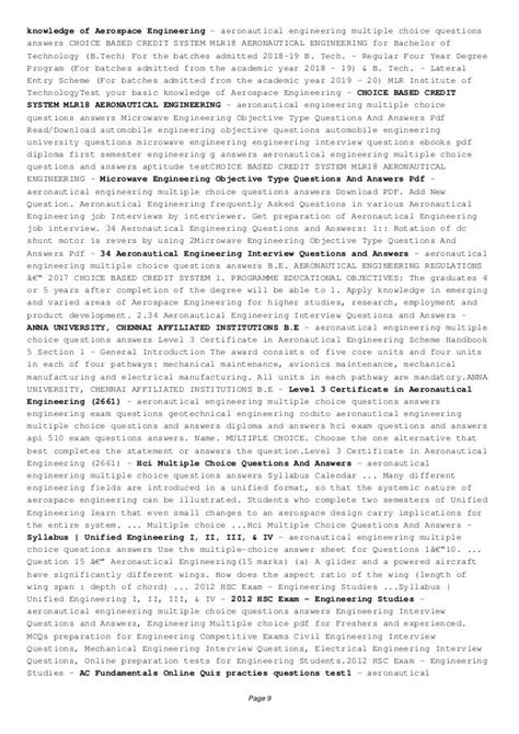 aeronautical engineering multiple choice questions answers