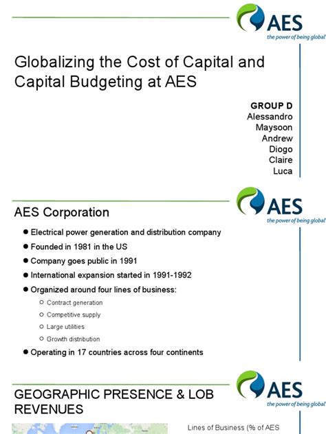 Aes Capital Budgeting Case Study Solution