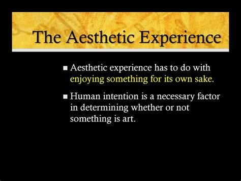 aesthetic experience definition and examples