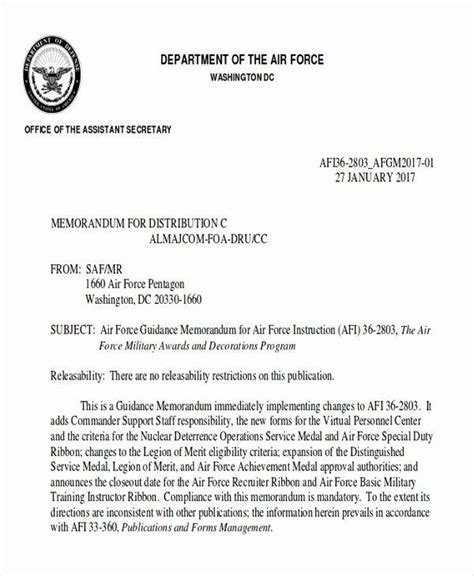 Af Letter Of Appreciation Example