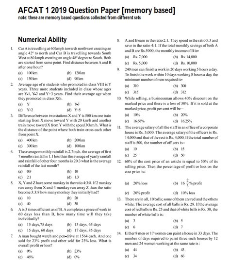 Download Afcat Question Papers With Answers 