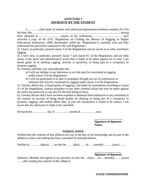 Affidavit For Nsfas