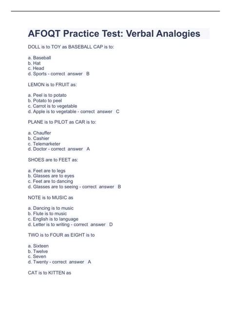 Afoqt Practice Test Pdf