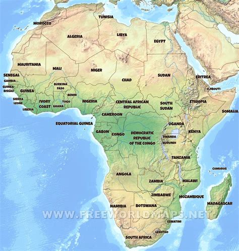 Africa Physical Features Map