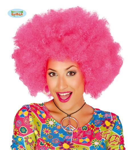 afro perücke pink