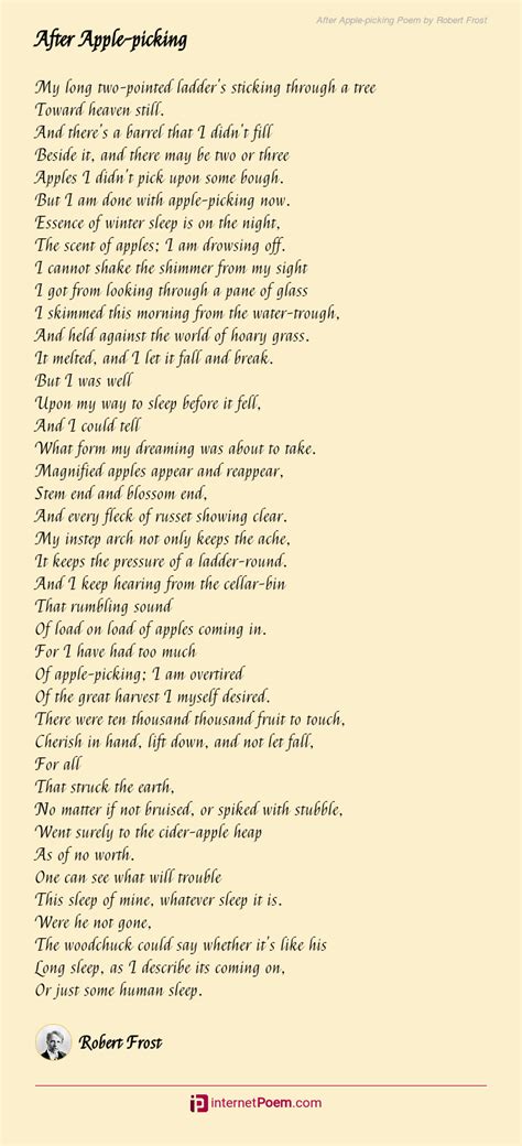 After Apple Picking Robert Frost