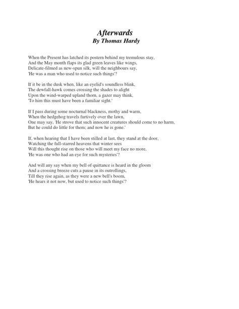 Afterwards Thomas Hardy