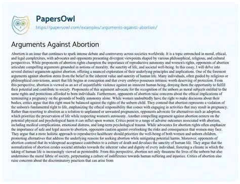 Read Online Against Abortion Papers 