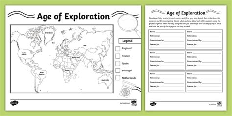 Age Of Exploration Map Activity Answer Key