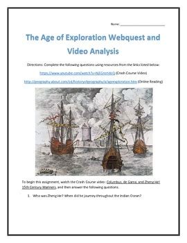 Age Of Exploration Webquest