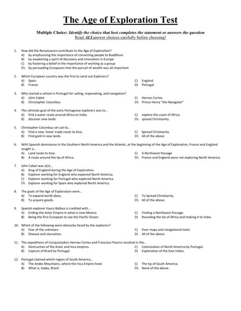 Full Download Age Of Exploration Test Answers 
